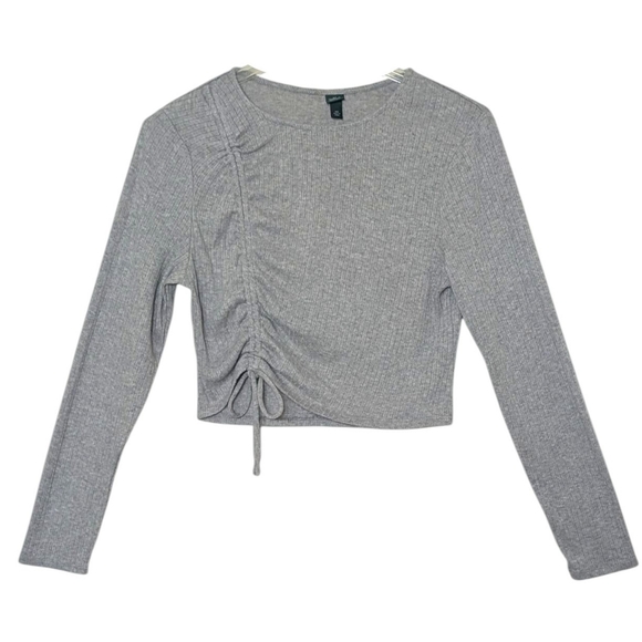 ➕ Wild Fable Ribbed Ruched Drawstring Cropped Top | Size XXL - Picture 2 of 6